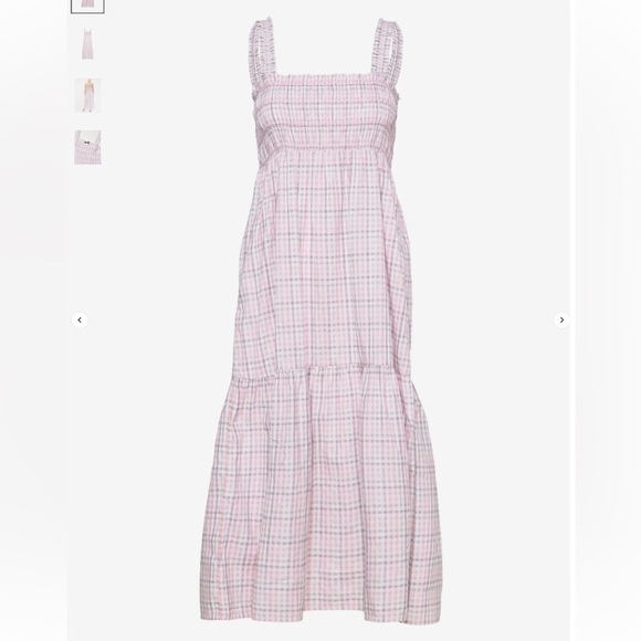 Cottagecore pastel plaid shirred maxi dress - Picture 8 of 12